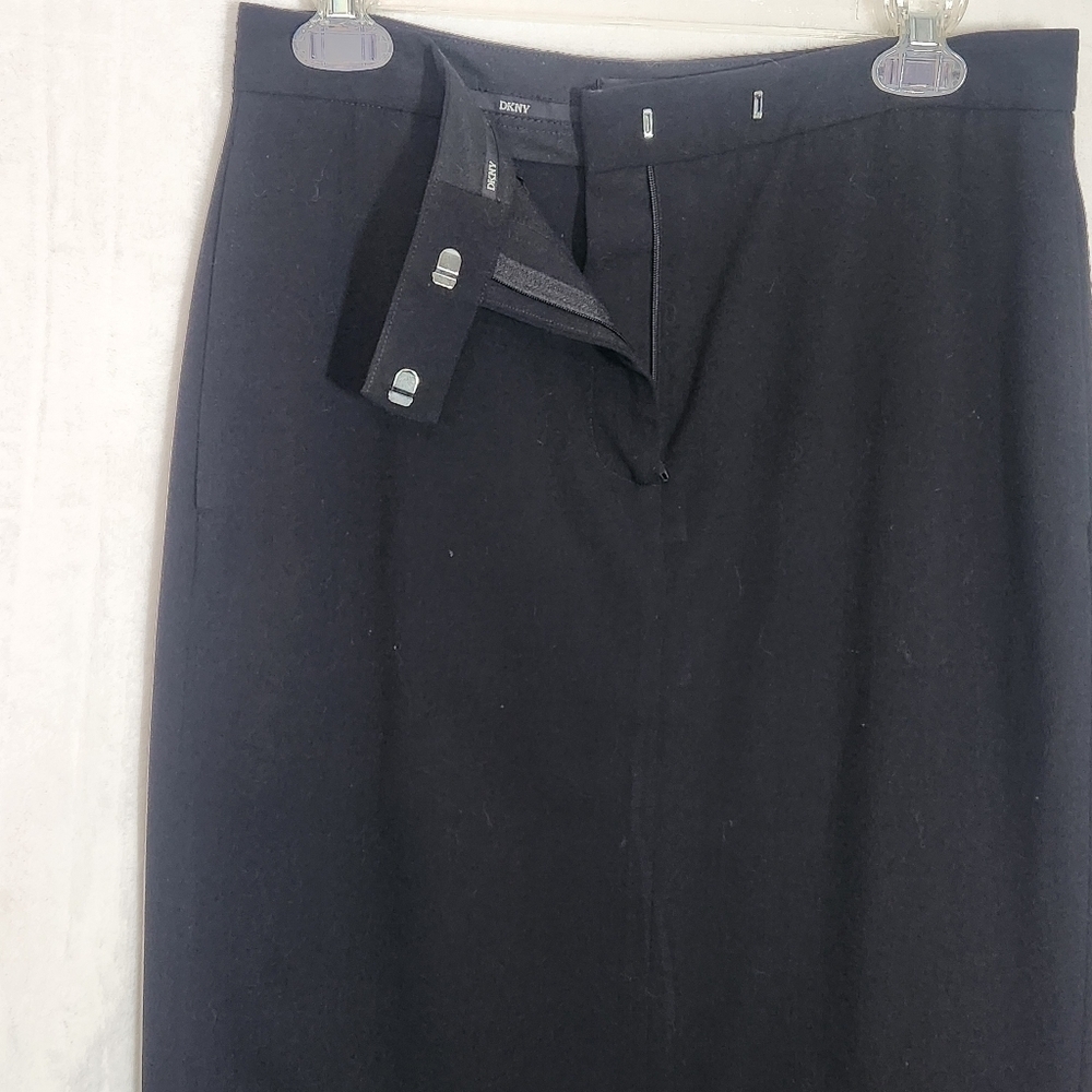 Dkny Black Midi Pencil Skirt high waistline Petite Size 10P Vintage - Picture 8 of 9
